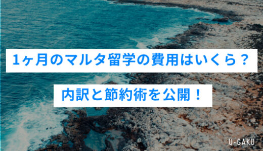 1ヶ月のマルタ留学の費用はいくら？内訳と節約術を公開！