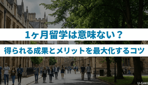 1ヶ月留学は意味ない？得られる成果とメリットを最大化するコツ