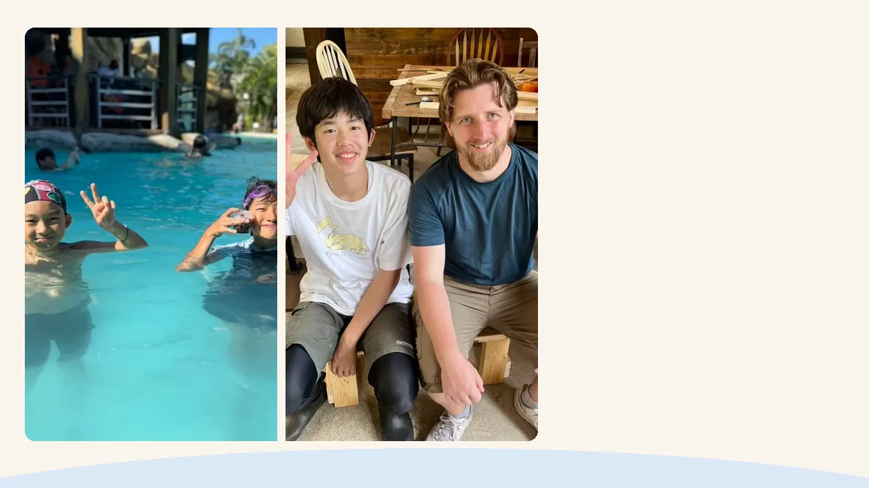 English Campに参加する小・中学生と講師