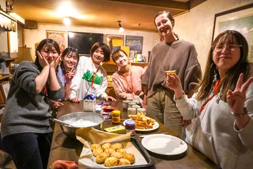 参加者と講師で囲む夜ごはん