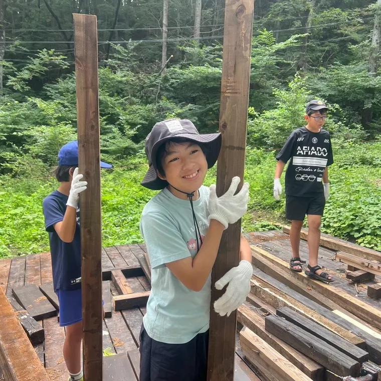 長野・塩尻のキャンプの様子