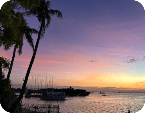 サンセットを見ながら夕食